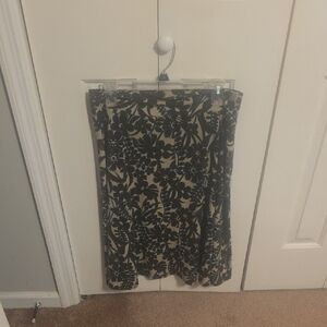 Cato Black and Beige Floral A-Line Skirt